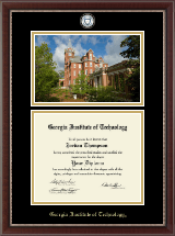 Georgia Institute of Technology diploma frame - Campus Scene Masterpiece Diploma Frame in Chateau