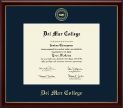 Del Mar College Gold Embossed Diploma Frame in Galleria
