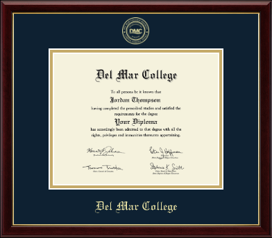 Del Mar College diploma frame - Gold Embossed Diploma Frame in Galleria