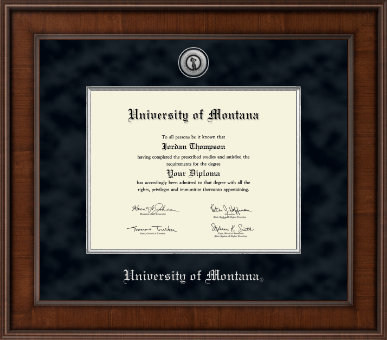 University of Montana Missoula diploma frame - Presidential Silver Engraved Diploma Frame in Madison