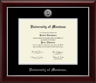 University of Montana Missoula diploma frame - Silver Engraved Medallion Diploma Frame in Gallery Silver