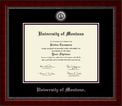 University of Montana Missoula diploma frame - Silver Engraved Medallion Diploma Frame in Sutton