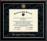 Youngstown State University diploma frame - Gold Engraved Medallion Diploma Frame in Onyx Gold