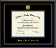 Athens State University diploma frame - 23K Medallion Diploma Frame in Onyx Gold