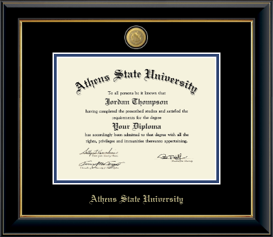 Athens State University diploma frame - 23K Medallion Diploma Frame in Onyx Gold