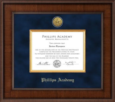 Phillips Academy Andover diploma frame - Presidential Gold Engraved Diploma Frame in Madison