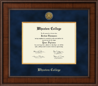 Wheaton College in Illinois diploma frame - Presidential Gold Engraved Diploma Frame in Madison