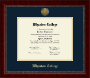 Wheaton College in Illinois diploma frame - Gold Engraved Medallion Diploma Frame in Sutton
