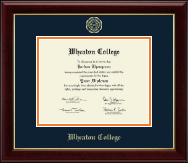 Wheaton College in Illinois Gold Embossed Diploma Frame in Gallery