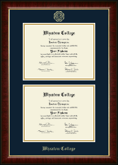 Wheaton College in Illinois diploma frame - Double Diploma Frame in Murano