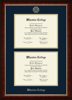 Wheaton College in Illinois diploma frame - Double Diploma Frame in Murano