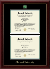 Marshall University Masterpiece Medallion Double Diploma Frame in Gallery