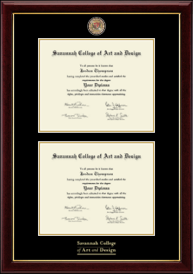 Savannah College of Art & Design diploma frame - Masterpiece Medallion Double Diploma Frame in Gallery