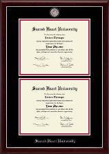 Sacred Heart University Masterpiece Medallion Double Diploma Frame in Gallery Silver
