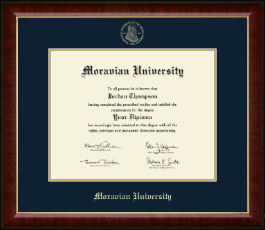 Moravian University diploma frame - Gold Embossed Diploma Frame in Murano