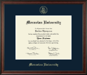 Moravian University Gold Embossed Diploma Frame in Studio