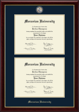 Moravian University diploma frame - Masterpiece Medallion Double Diploma Frame in Gallery