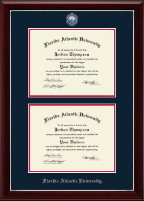 Florida Atlantic University diploma frame - Masterpiece Medallion Double Diploma Frame in Gallery Silver