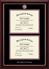 Springfield College Masterpiece Medallion Double Diploma Frame in Gallery Silver