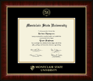 Montclair State University Gold Embossed Diploma Frame in Murano