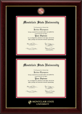 Montclair State University diploma frame - Masterpiece Medallion Double Diploma Frame in Gallery