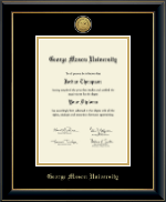 George Mason University diploma frame - Gold Engraved Medallion Diploma Frame in Onyx Gold