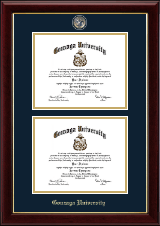 Gonzaga University Masterpiece Medallion Double Diploma Frame in Gallery