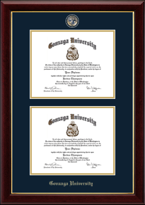 Gonzaga University diploma frame - Masterpiece Medallion Double Diploma Frame in Gallery