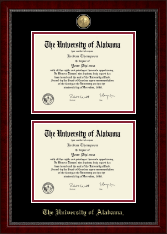 The University of Alabama Tuscaloosa diploma frame - Masterpiece Medallion Double Diploma Frame in Sutton