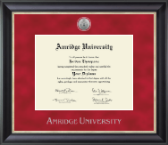 Amridge University diploma frame - Silver Engraved Medallion Diploma Frame in Noir