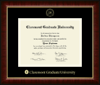 Claremont Graduate University Gold Embossed Diploma Frame in Murano