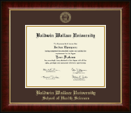 Baldwin Wallace University diploma frame - Gold Embossed Diploma Frame in Murano