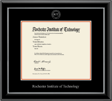 Rochester Institute of Technology diploma frame - Silver Embossed Diploma Frame in Onyx Silver