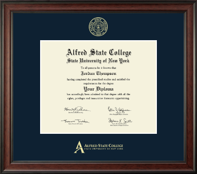Alfred State College diploma frame - Gold Embossed Diploma Frame in Studio