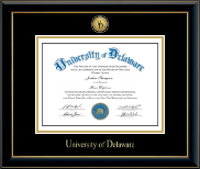 University of Delaware diploma frame - Gold Engraved Medallion Diploma Frame in Onyx Gold