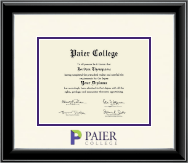 Paier College Dimensions Diploma Frame in Onyx Silver