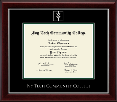 Ivy Tech Community College diploma frame - Silver Embossed Diploma Frame in Gallery Silver
