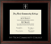 Ivy Tech Community College Silver Embossed Diploma Frame in Studio