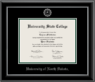 University of North Dakota diploma frame - Silver Embossed Diploma Frame in Onyx Silver