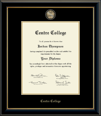 Centre College diploma frame - Masterpiece Medallion Diploma Frame in Onyx Gold