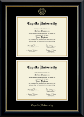 Capella University diploma frame - Double Diploma Frame in Onyx Gold