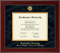 Southeastern University Presidential Gold Engraved Diploma Frame in Jefferson