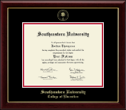 Southeastern University Gold Embossed Diploma Frame in Gallery