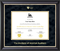 The Institute of Internal Auditors Gold Embossed Certificate Frame in Noir