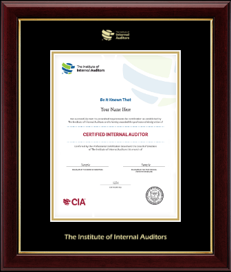 The Institute of Internal Auditors certificate frame - Gold Embossed Certificate Frame in Gallery