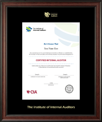 The Institute of Internal Auditors certificate frame - Gold Embossed Certificate Frame in Studio