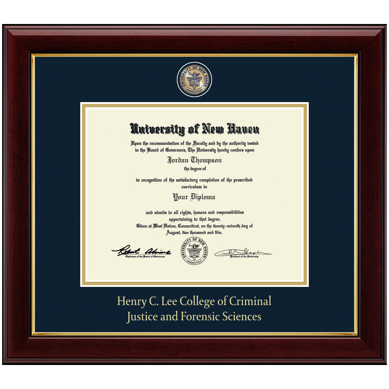 Masterpiece Medallion Diploma Frame in Gallery University of New Haven