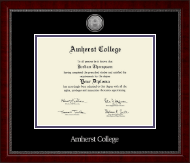 Amherst College diploma frame - Silver Engraved Medallion Diploma Frame in Sutton
