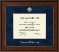 Lawrence University Presidential Silver Engraved Diploma Frame in Madison