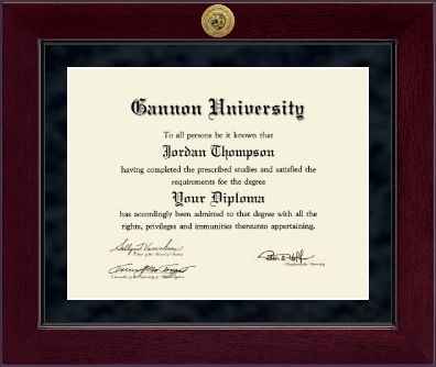 Gannon University diploma frame - Millennium Gold Engraved Diploma Frame in Cordova